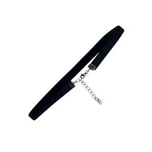 Thin elastic black velvet choker WIDTH 1 CM ( 0.4 inches) lobster clasp